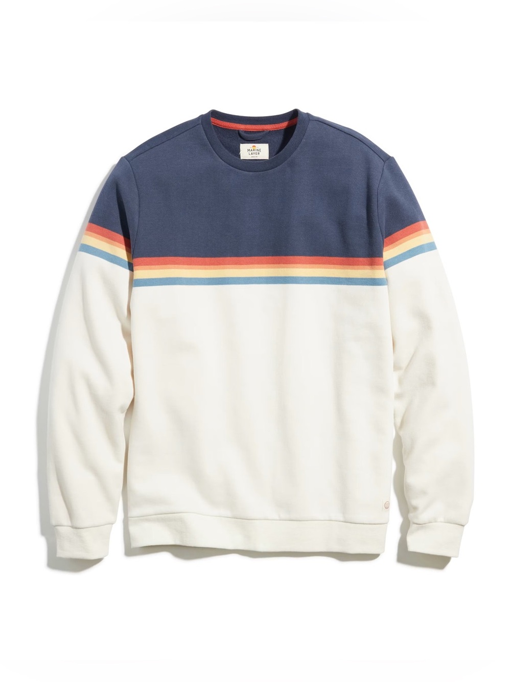 Marine Layer Sunset Stripe Crewneck Sweater size large